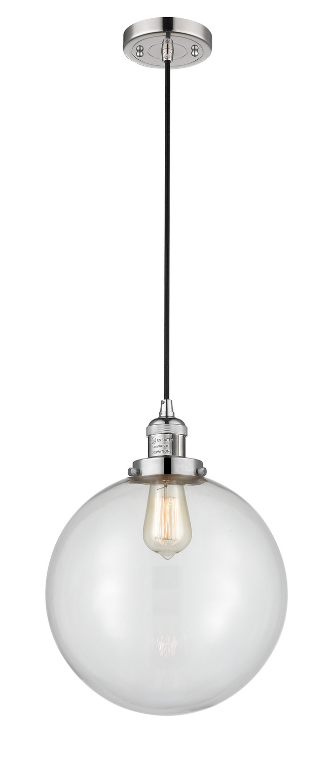 One Light Mini Pendant by Innovations - Franklin Restoration Collection, Polished Nickel Finish - 201C-PN-G202-12