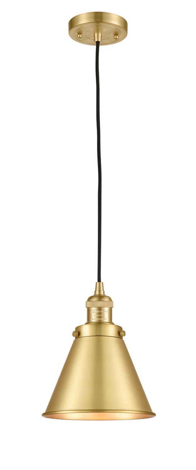 LED Mini Pendant by Innovations - Franklin Restoration Collection, Satin Gold Finish - 201C-SG-M13-SG-LED