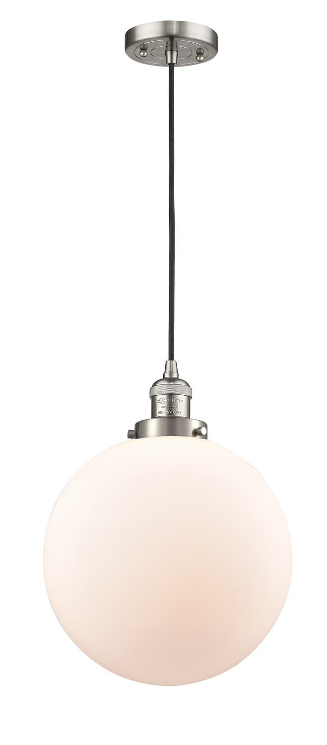 One Light Mini Pendant by Innovations - Franklin Restoration Collection, Brushed Satin Nickel Finish - 201C-SN-G201-12