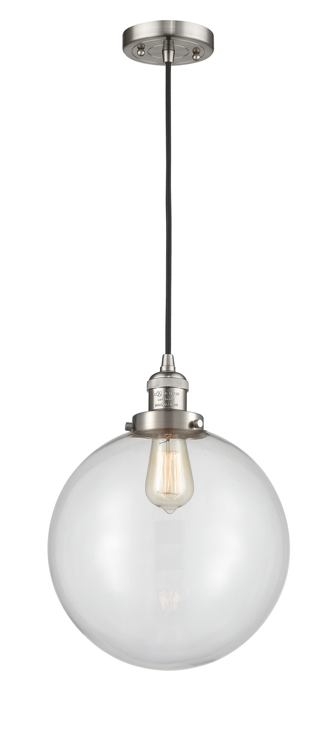 One Light Mini Pendant by Innovations - Franklin Restoration Collection, Brushed Satin Nickel Finish - 201C-SN-G202-12