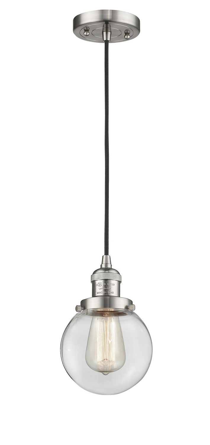 One Light Mini Pendant by Innovations - Franklin Restoration Collection, Brushed Satin Nickel Finish - 201C-SN-G202-6