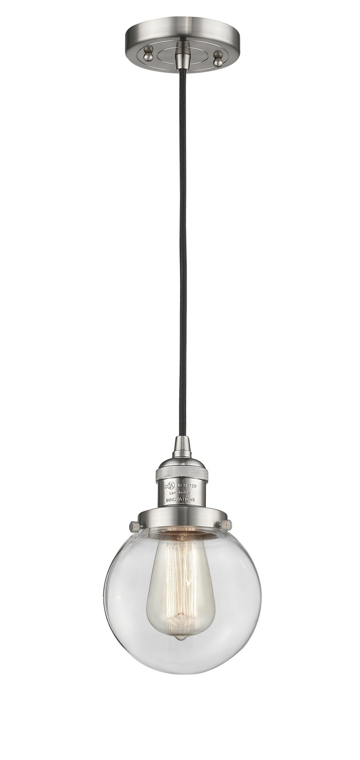 LED Mini Pendant by Innovations - Franklin Restoration Collection, Brushed Satin Nickel Finish - 201C-SN-G202-6-LED