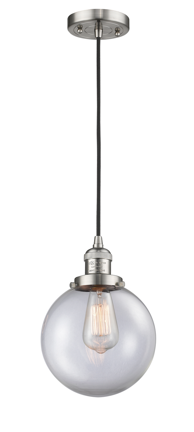 One Light Mini Pendant by Innovations - Franklin Restoration Collection, Brushed Satin Nickel Finish - 201C-SN-G202-8