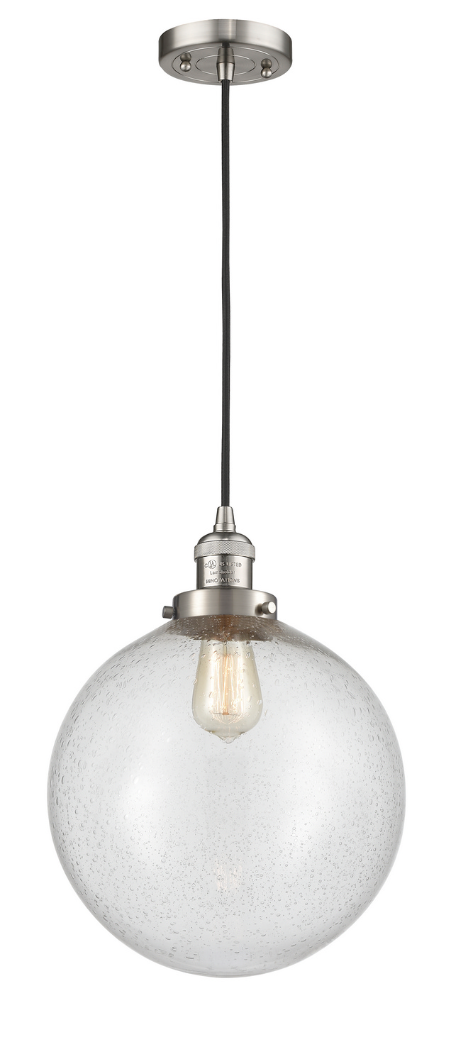 One Light Mini Pendant by Innovations - Franklin Restoration Collection, Brushed Satin Nickel Finish - 201C-SN-G204-12