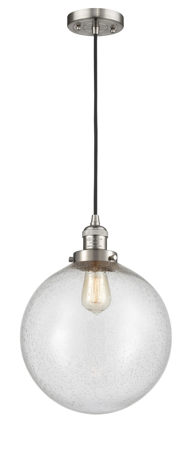 LED Mini Pendant by Innovations - Franklin Restoration Collection, Brushed Satin Nickel Finish - 201C-SN-G204-12-LED