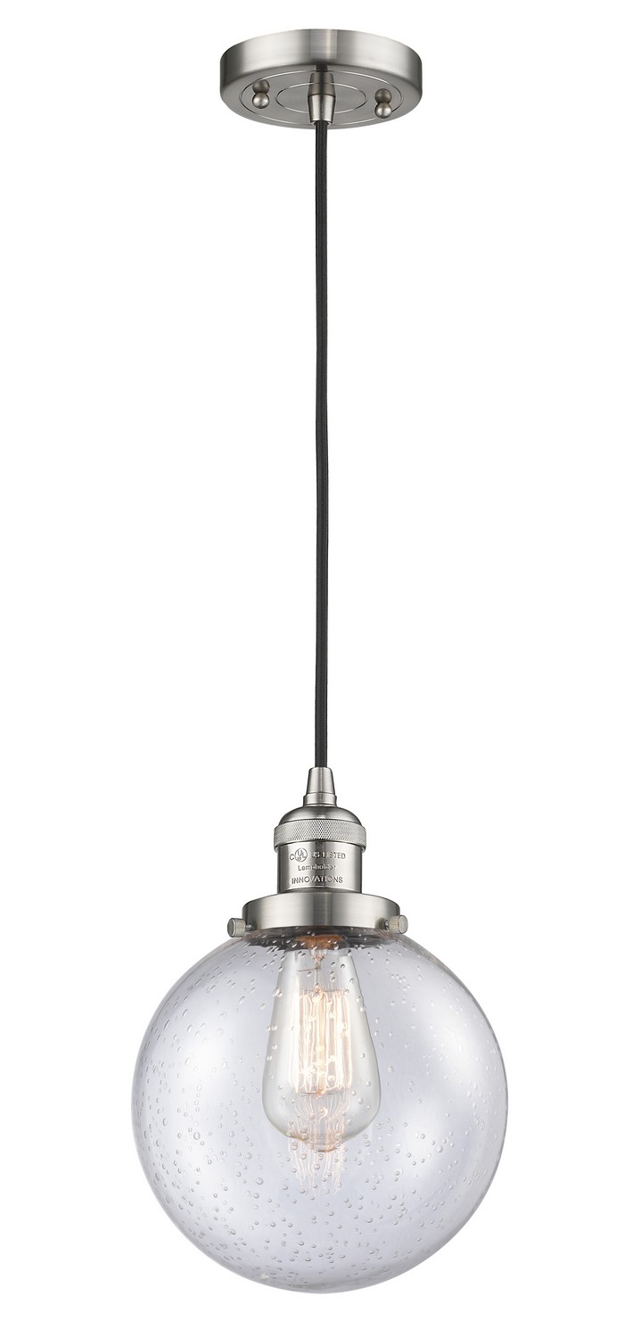 LED Mini Pendant by Innovations - Franklin Restoration Collection, Brushed Satin Nickel Finish - 201C-SN-G204-8-LED