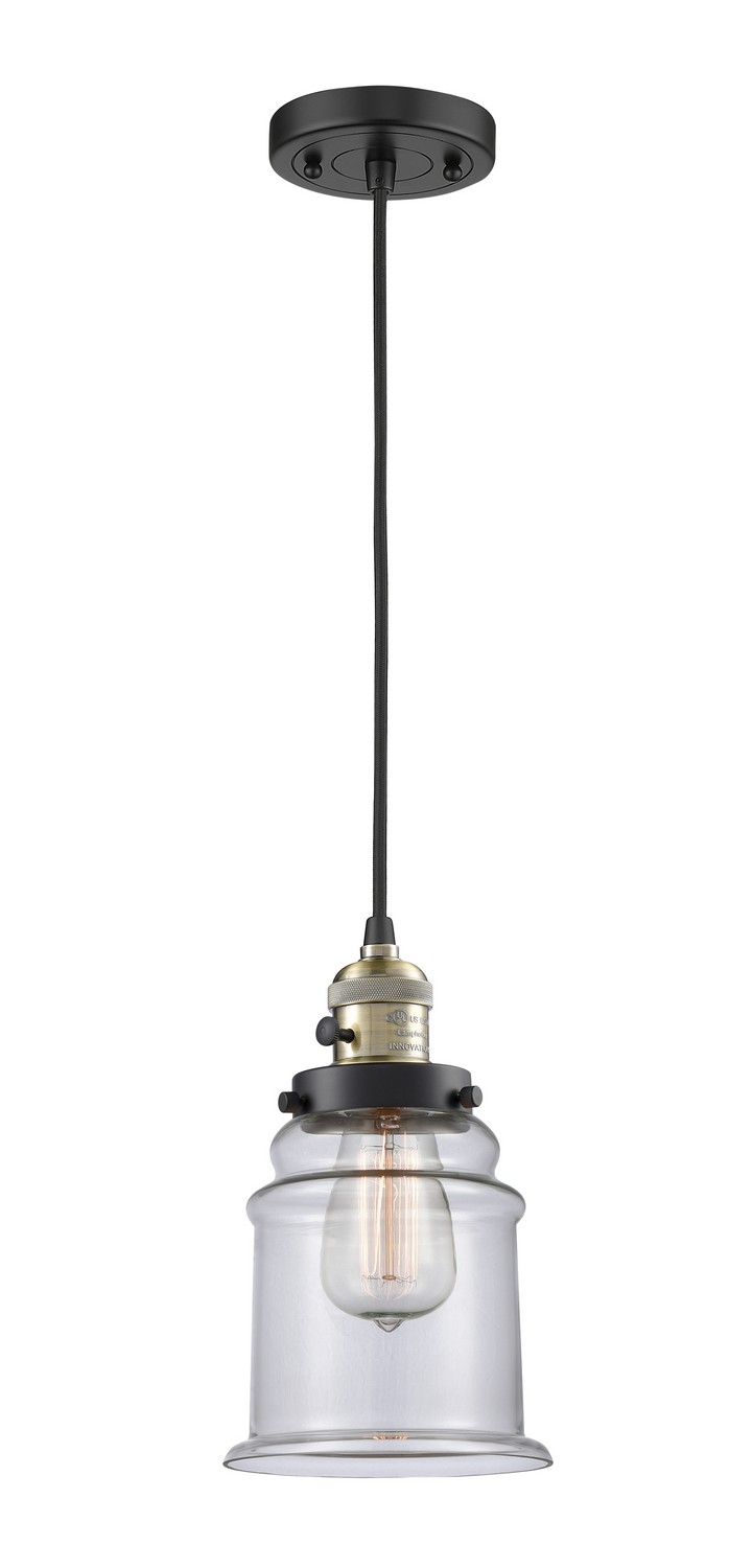 LED Mini Pendant by Innovations - Franklin Restoration Collection, Black Antique Brass Finish - 201CSW-BAB-G182-LED
