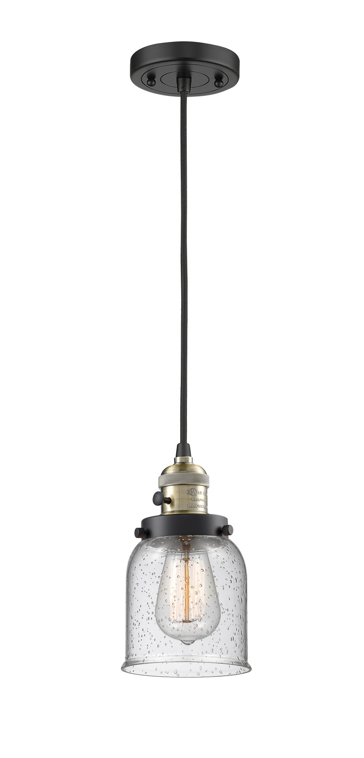 One Light Mini Pendant by Innovations - Franklin Restoration Collection, Black Antique Brass Finish - 201CSW-BAB-G54