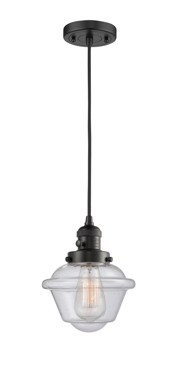 One Light Mini Pendant by Innovations - Franklin Restoration Collection, Matte Black Finish - 201CSW-BK-G534