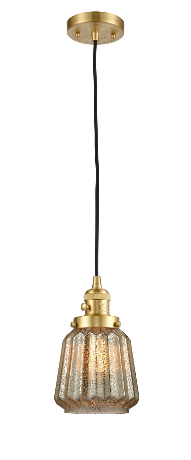 One Light Mini Pendant by Innovations - Franklin Restoration Collection, Satin Gold Finish - 201CSW-SG-G146