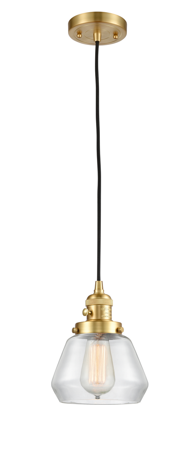 One Light Mini Pendant by Innovations - Franklin Restoration Collection, Satin Gold Finish - 201CSW-SG-G172