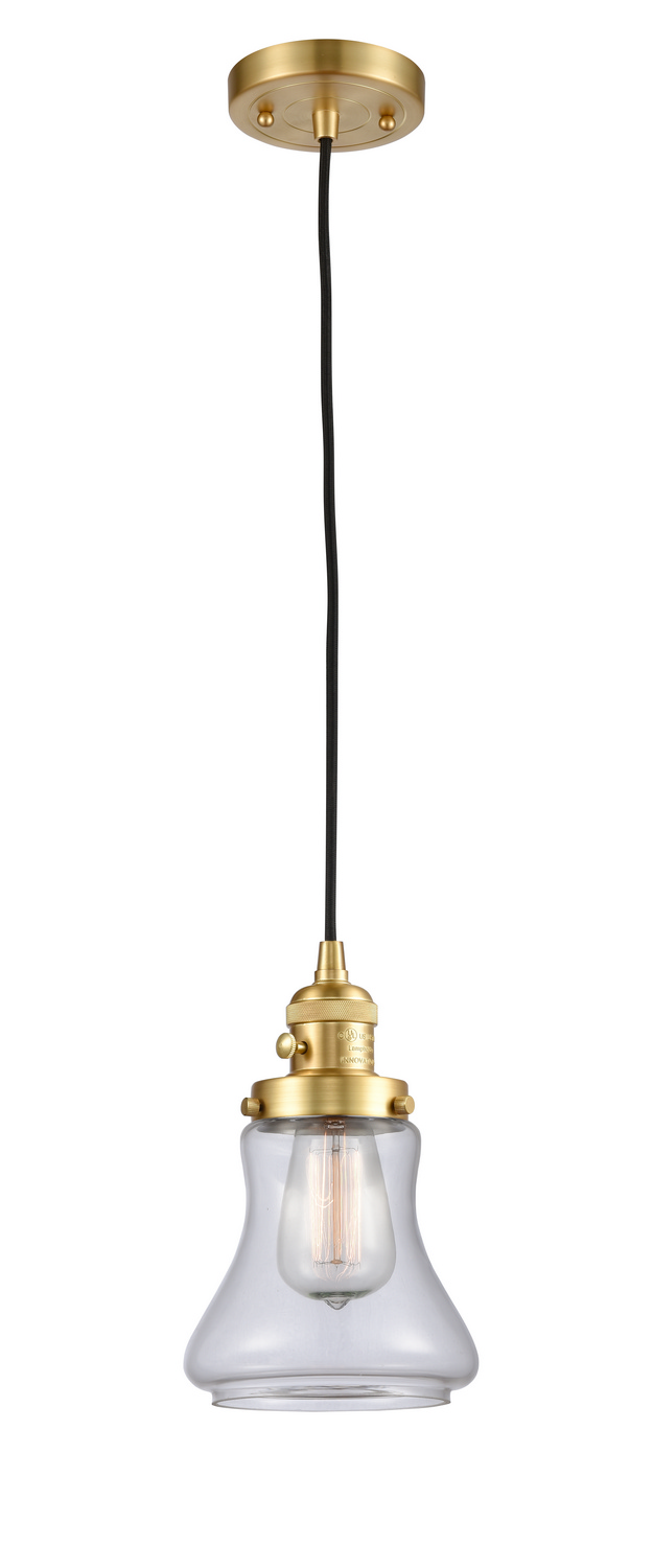 One Light Mini Pendant by Innovations - Franklin Restoration Collection, Satin Gold Finish - 201CSW-SG-G192