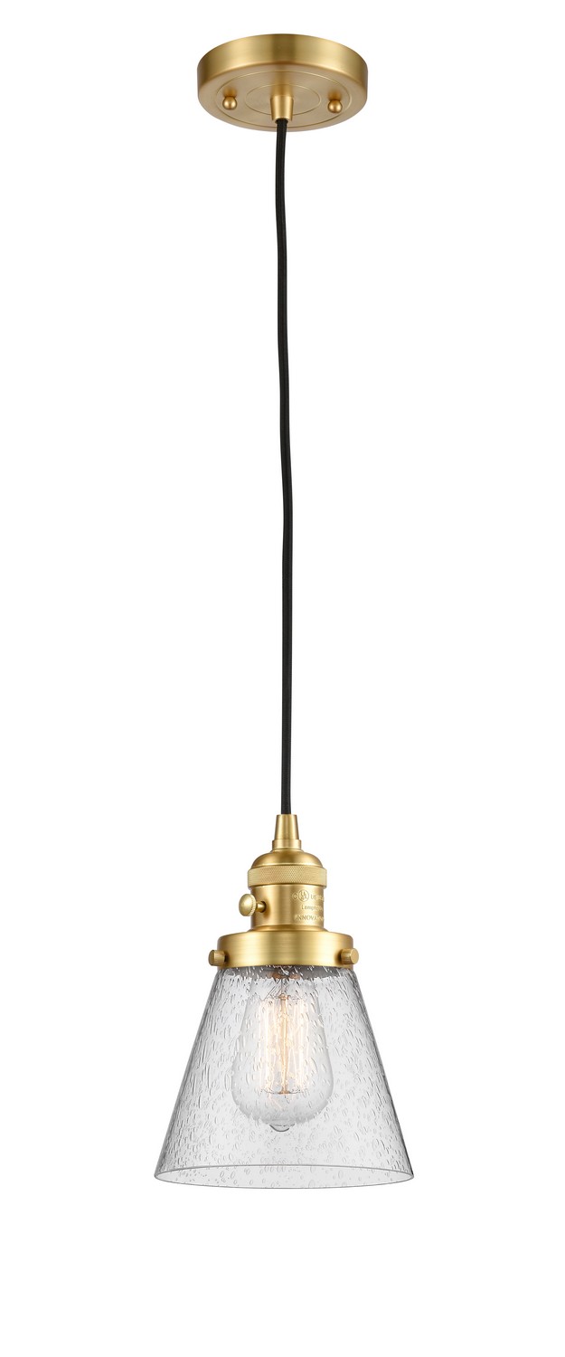 LED Mini Pendant by Innovations - Franklin Restoration Collection, Satin Gold Finish - 201CSW-SG-G64-LED
