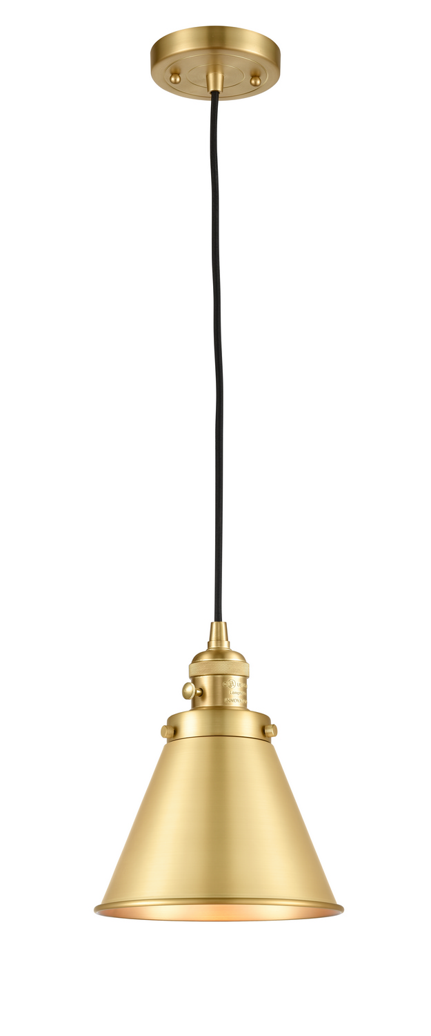 One Light Mini Pendant by Innovations - Franklin Restoration Collection, Satin Gold Finish - 201CSW-SG-M13-SG