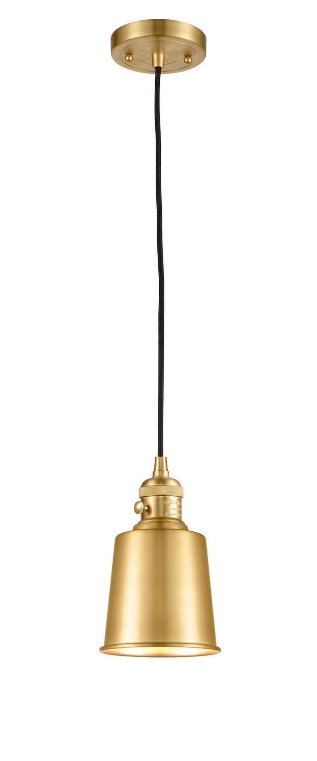 LED Mini Pendant by Innovations - Franklin Restoration Collection, Satin Gold Finish - 201CSW-SG-M9-SG-LED