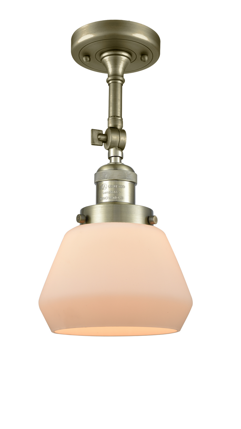 LED Semi-Flush Mount by Innovations - Franklin Restoration Collection, Antique Brass Finish - 201F-AB-G171-LED