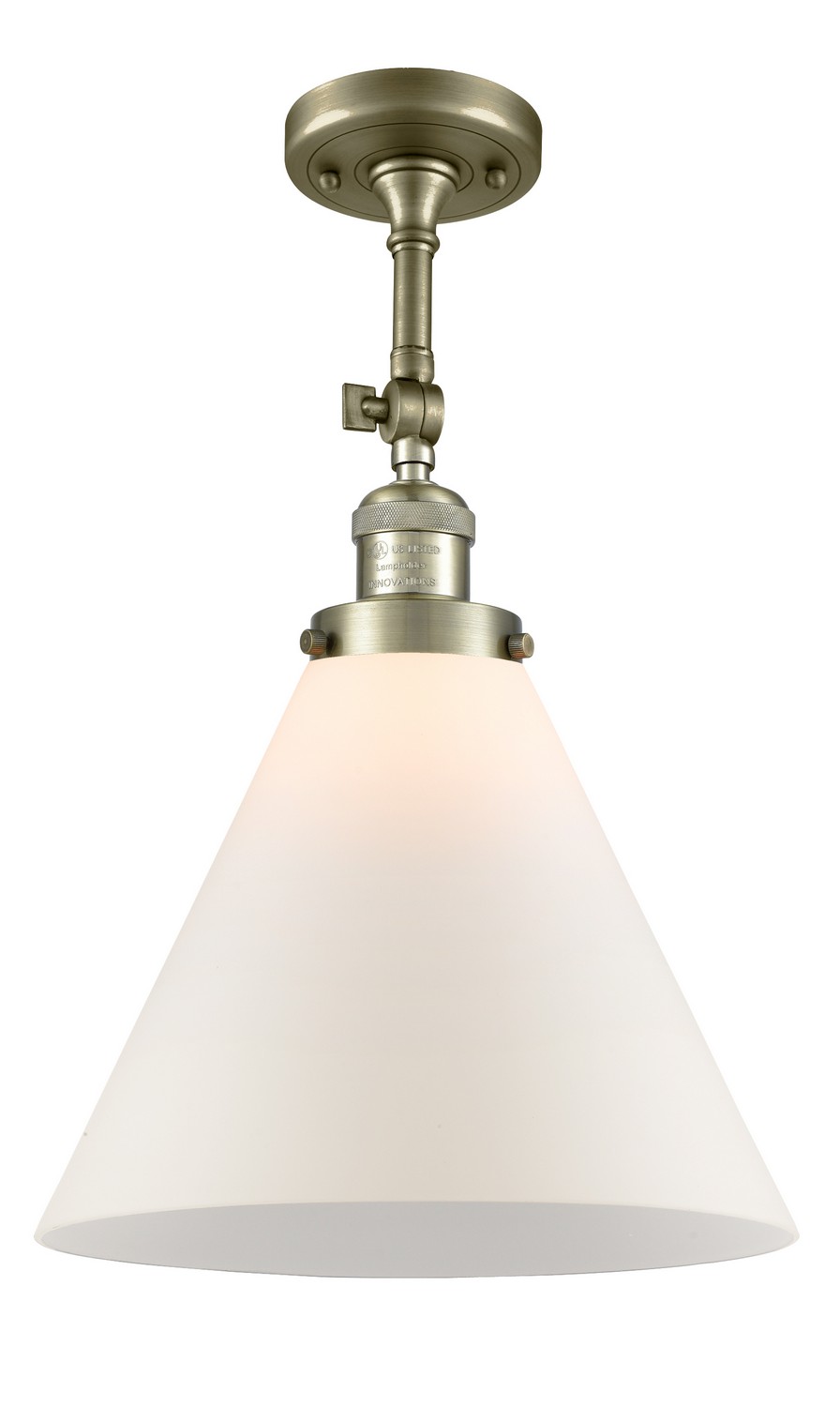 One Light Semi-Flush Mount by Innovations - Franklin Restoration Collection, Antique Brass Finish - 201F-AB-G41-L