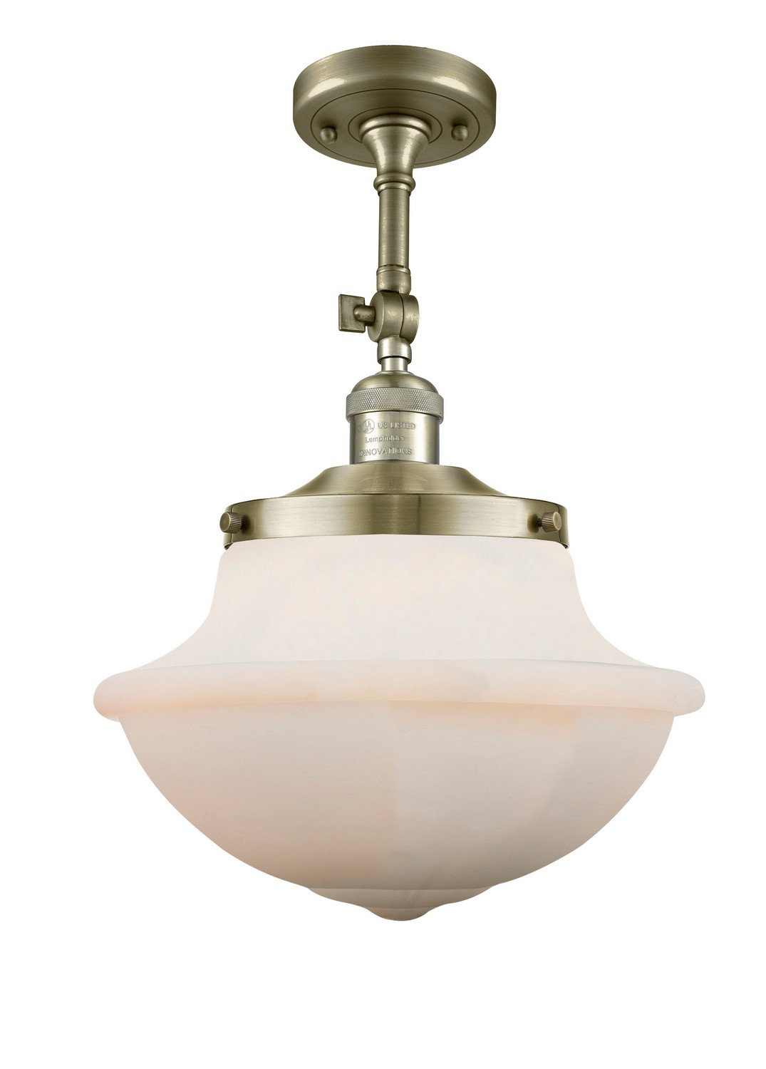 LED Semi-Flush Mount by Innovations - Franklin Restoration Collection, Antique Brass Finish - 201F-AB-G541-LED