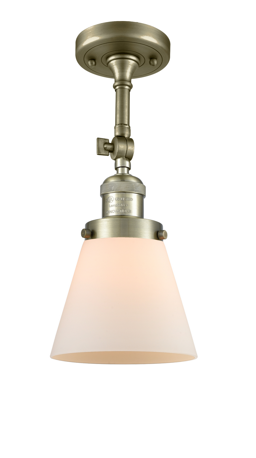LED Semi-Flush Mount by Innovations - Franklin Restoration Collection, Antique Brass Finish - 201F-AB-G61-LED