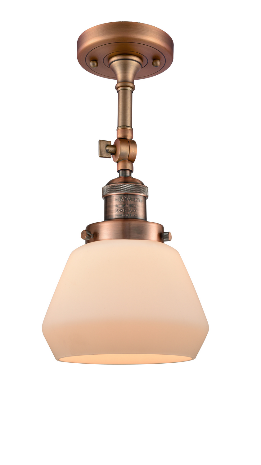 LED Semi-Flush Mount by Innovations - Franklin Restoration Collection, Antique Copper Finish - 201F-AC-G171-LED