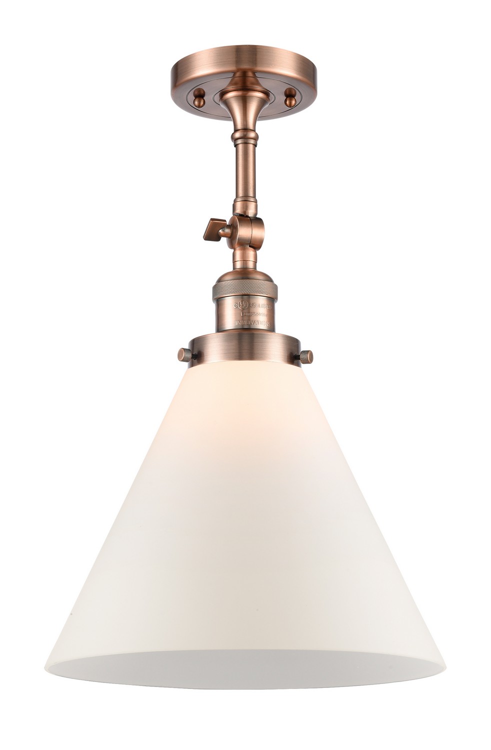 LED Semi-Flush Mount by Innovations - Franklin Restoration Collection, Antique Copper Finish - 201F-AC-G41-L-LED