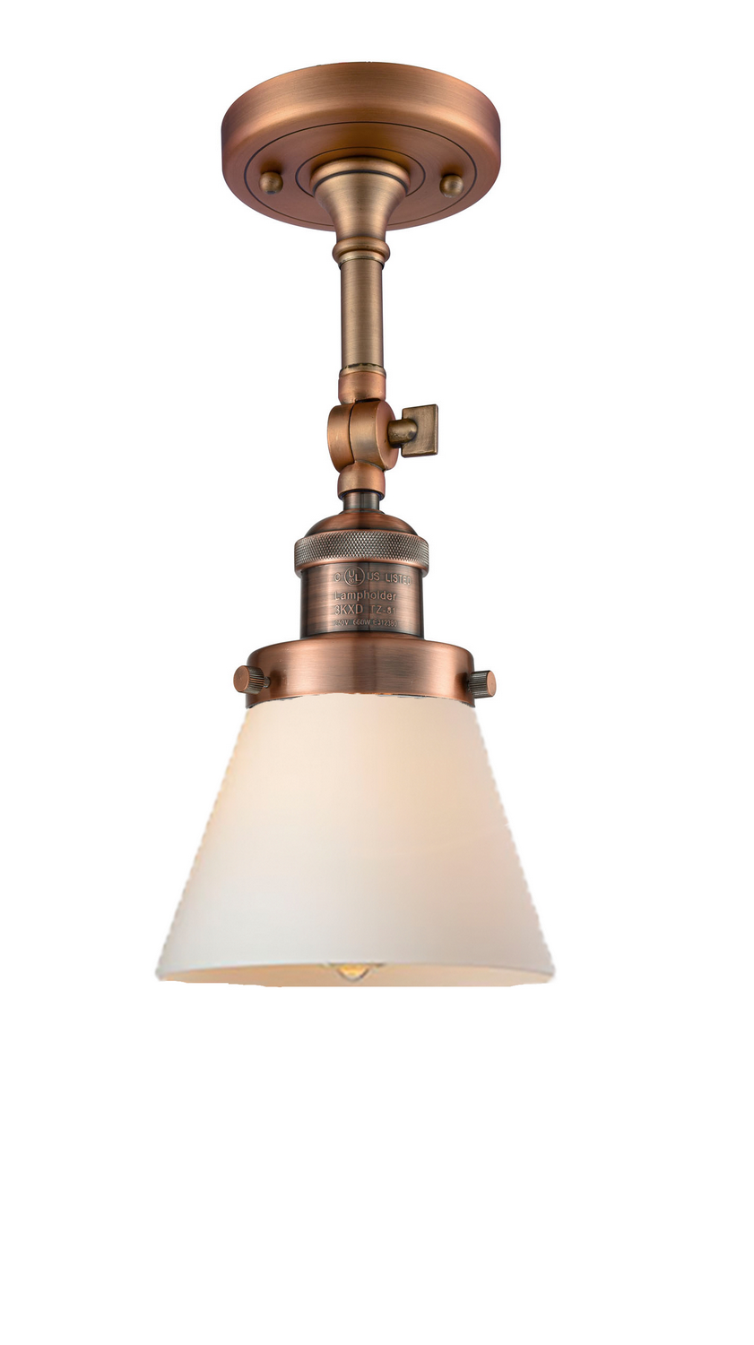LED Semi-Flush Mount by Innovations - Franklin Restoration Collection, Antique Copper Finish - 201F-AC-G61-LED