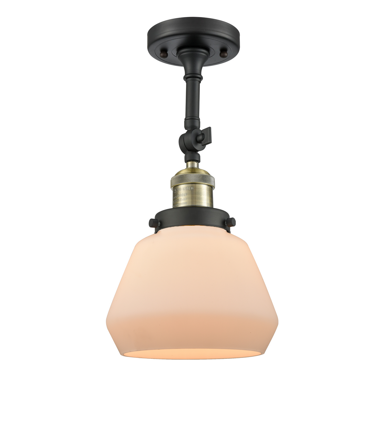 LED Semi-Flush Mount by Innovations - Franklin Restoration Collection, Black Antique Brass Finish - 201F-BAB-G171-LED