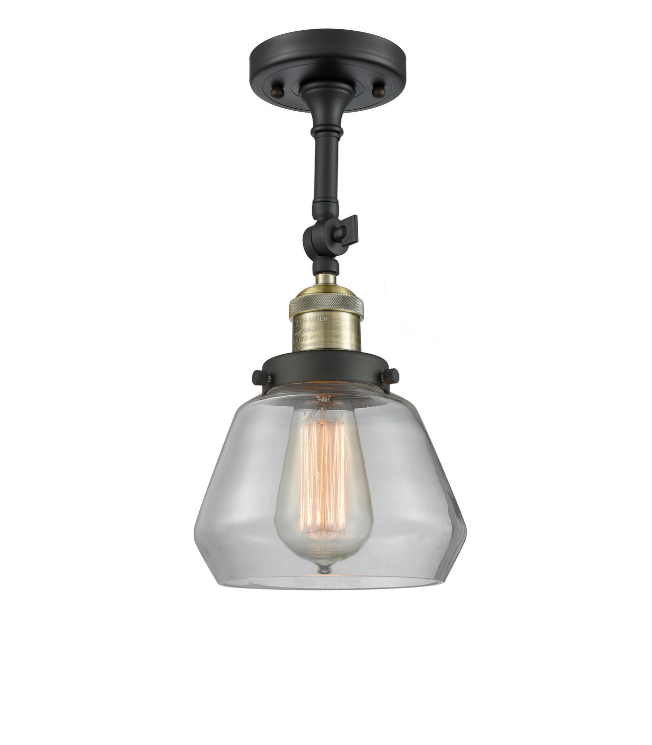 LED Semi-Flush Mount by Innovations - Franklin Restoration Collection, Black Antique Brass Finish - 201F-BAB-G172-LED