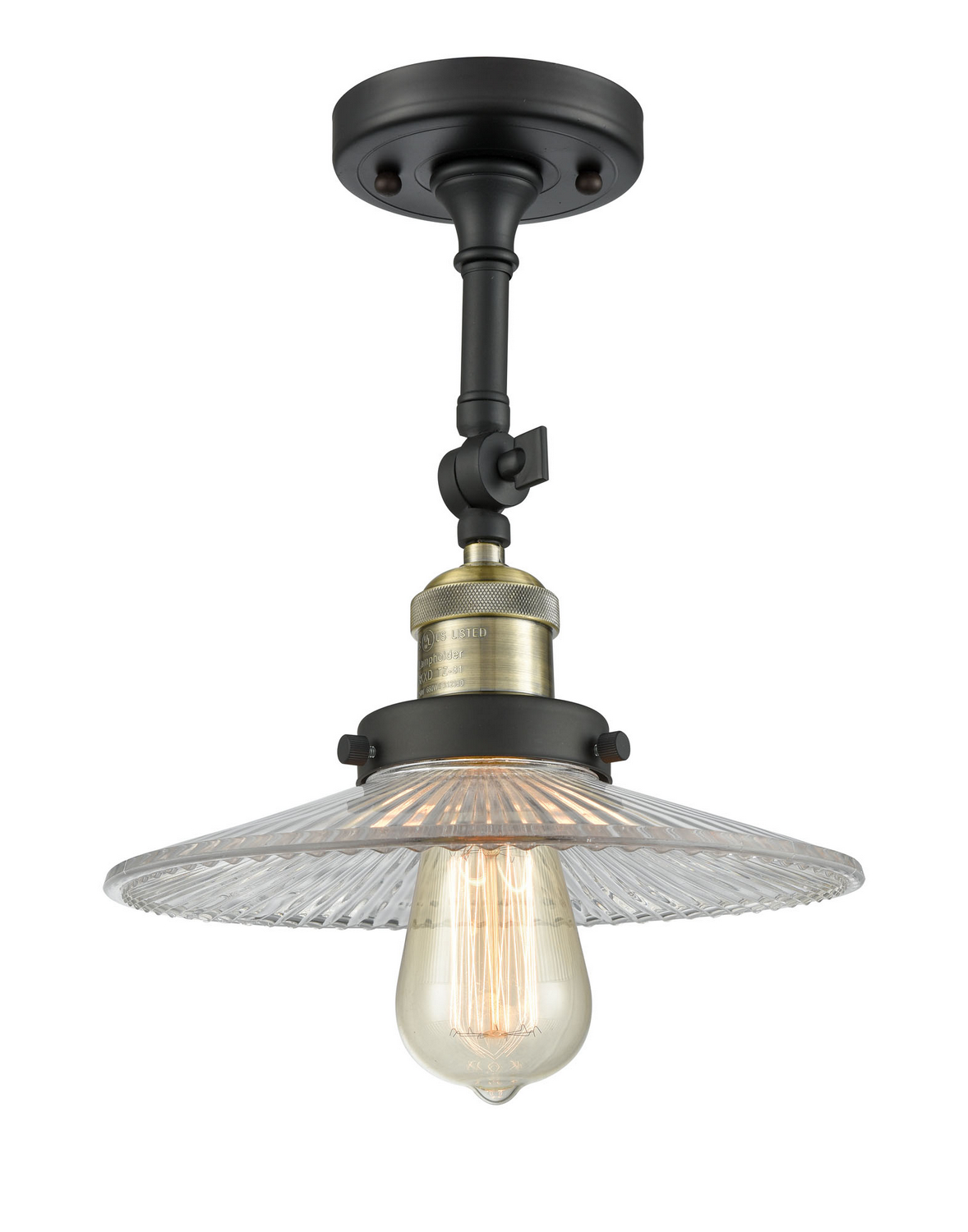 LED Semi-Flush Mount by Innovations - Franklin Restoration Collection, Black Antique Brass Finish - 201F-BAB-G2-LED