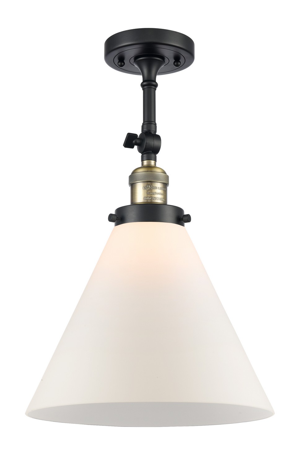 LED Semi-Flush Mount by Innovations - Franklin Restoration Collection, Black Antique Brass Finish - 201F-BAB-G41-L-LED