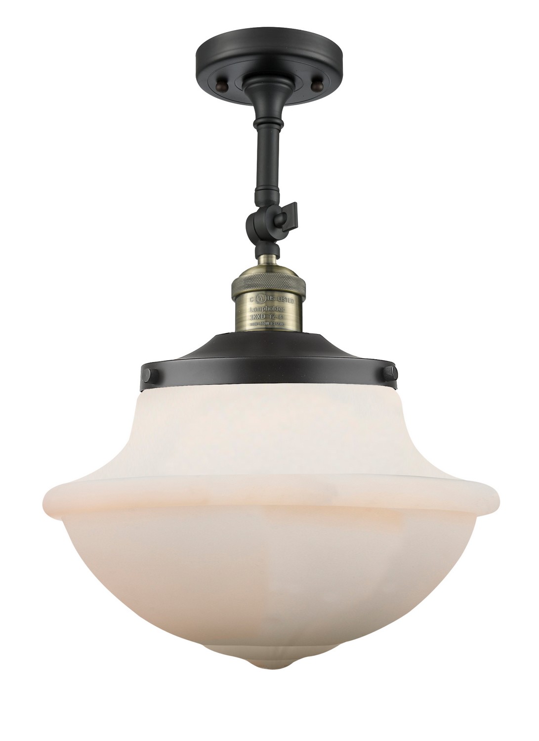 LED Semi-Flush Mount by Innovations - Franklin Restoration Collection, Black Antique Brass Finish - 201F-BAB-G541-LED