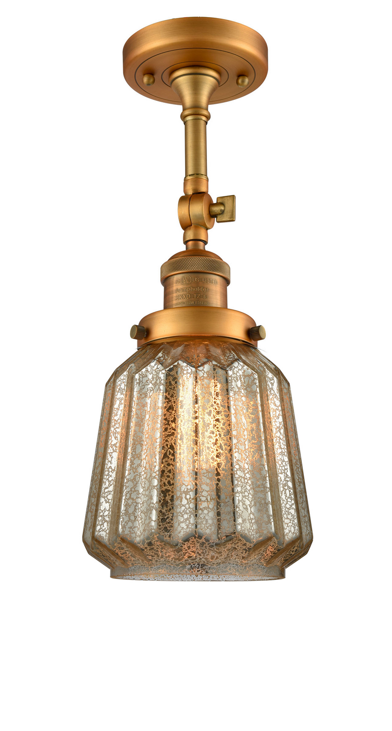 LED Semi-Flush Mount by Innovations - Franklin Restoration Collection, Brushed Brass Finish - 201F-BB-G146-LED