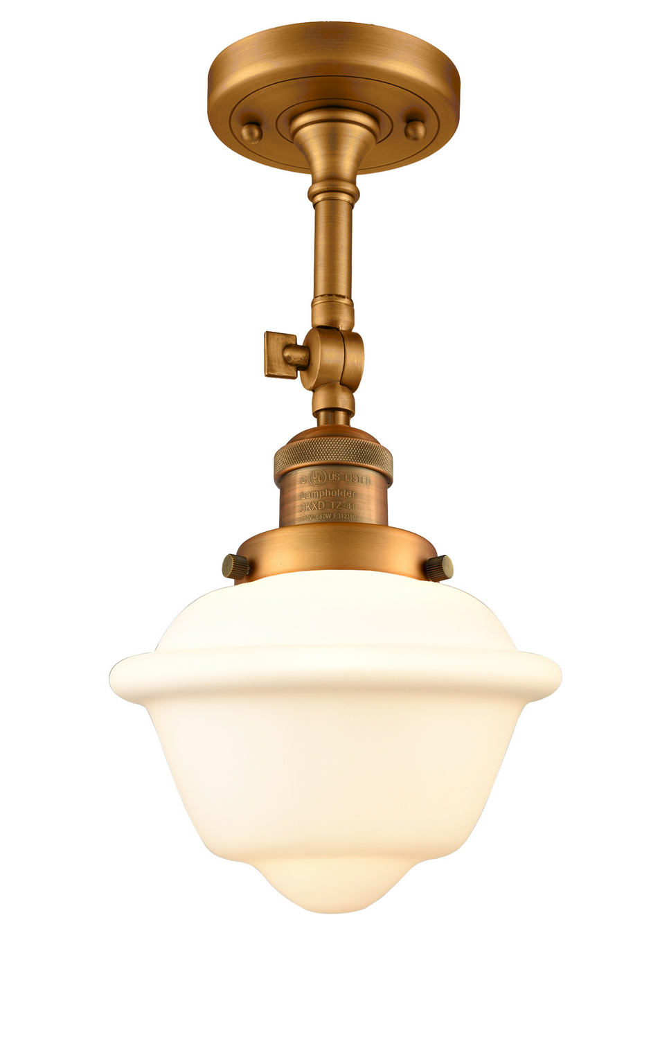 LED Semi-Flush Mount by Innovations - Franklin Restoration Collection, Brushed Brass Finish - 201F-BB-G531-LED