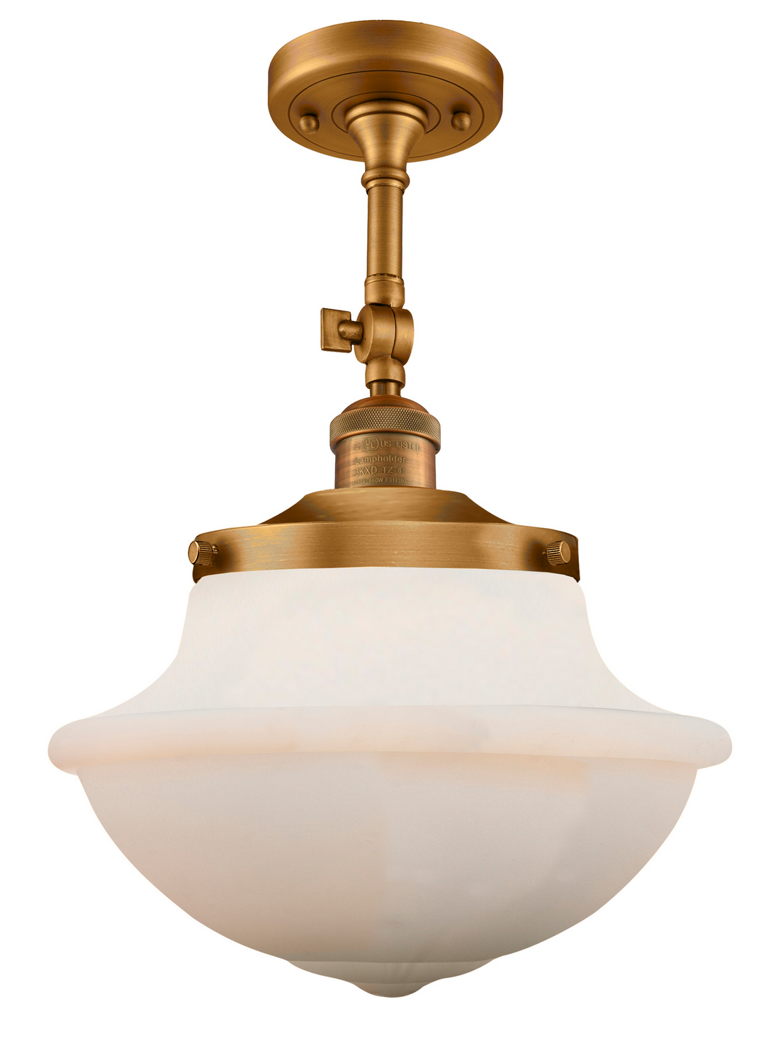 One Light Semi-Flush Mount by Innovations - Franklin Restoration Collection, Brushed Brass Finish - 201F-BB-G541