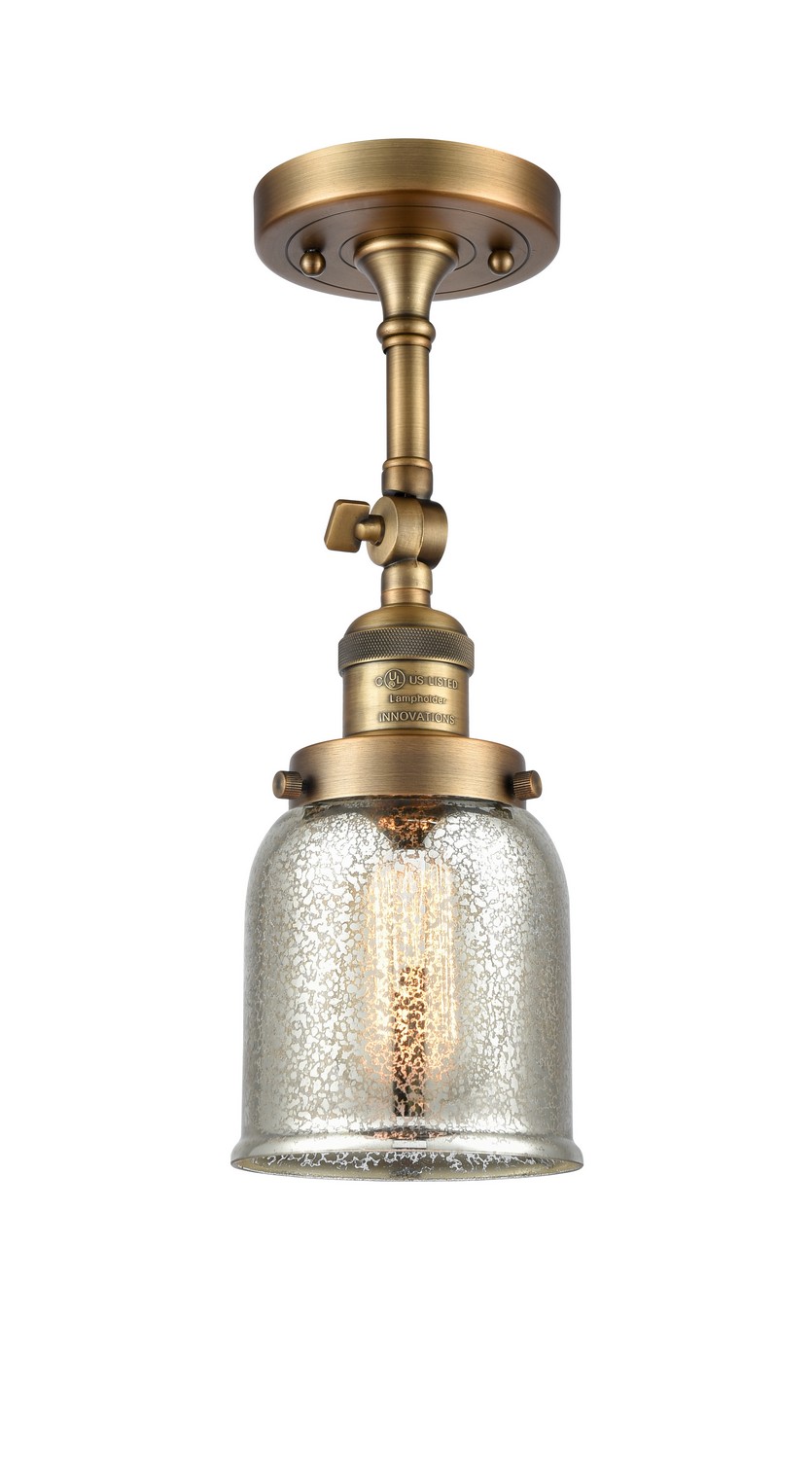 One Light Semi-Flush Mount by Innovations - Franklin Restoration Collection, Brushed Brass Finish - 201F-BB-G58
