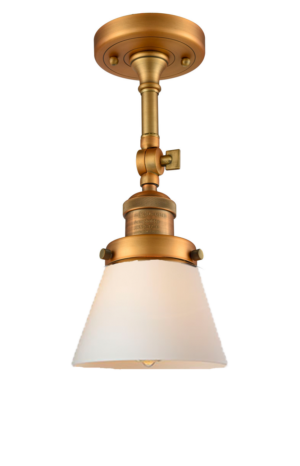 LED Semi-Flush Mount by Innovations - Franklin Restoration Collection, Brushed Brass Finish - 201F-BB-G61-LED