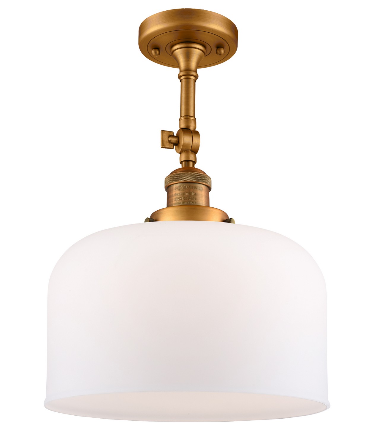 LED Semi-Flush Mount by Innovations - Franklin Restoration Collection, Brushed Brass Finish - 201F-BB-G71-L-LED