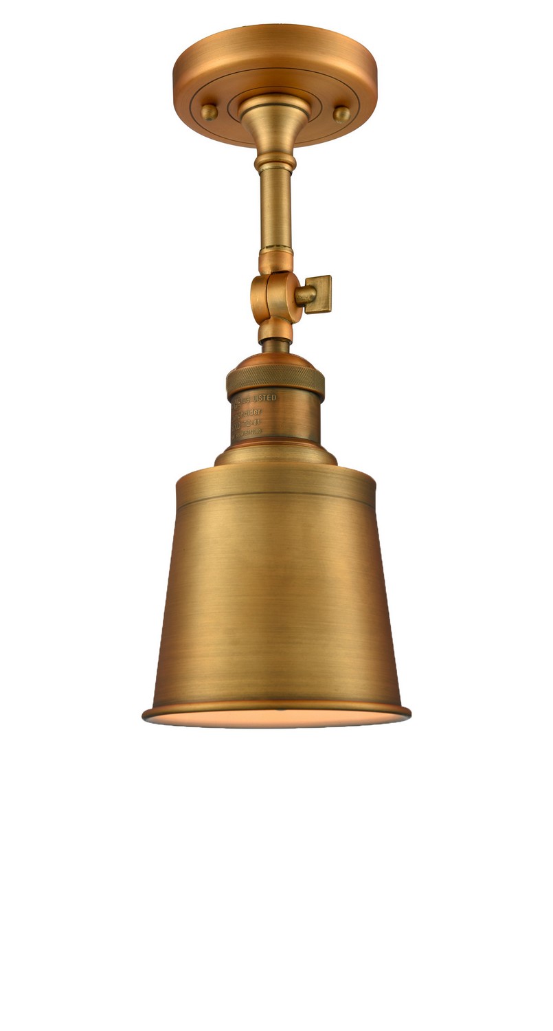LED Semi-Flush Mount by Innovations - Franklin Restoration Collection, Brushed Brass Finish - 201F-BB-M9-BB-LED