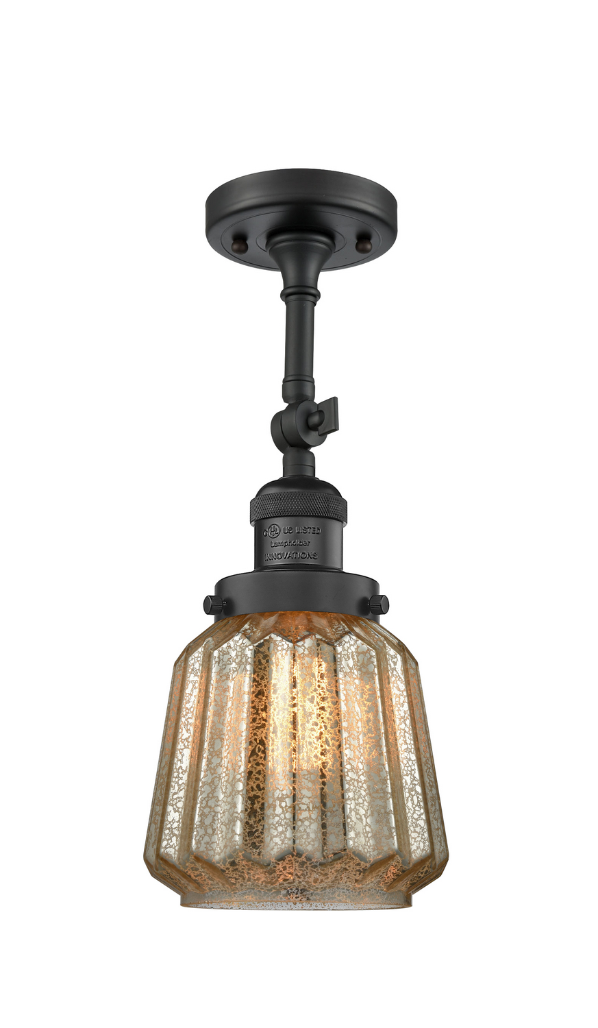 LED Semi-Flush Mount by Innovations - Franklin Restoration Collection, Matte Black Finish - 201F-BK-G146-LED