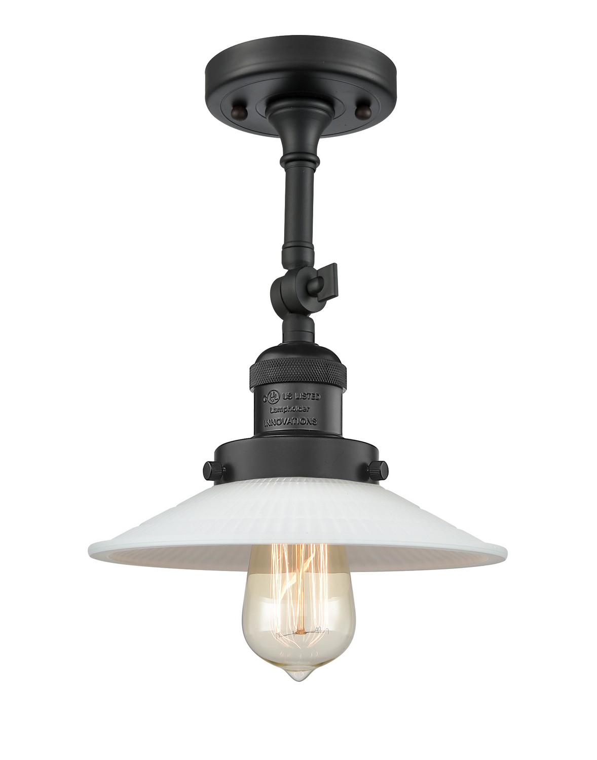 LED Semi-Flush Mount by Innovations - Franklin Restoration Collection, Matte Black Finish - 201F-BK-G1-LED