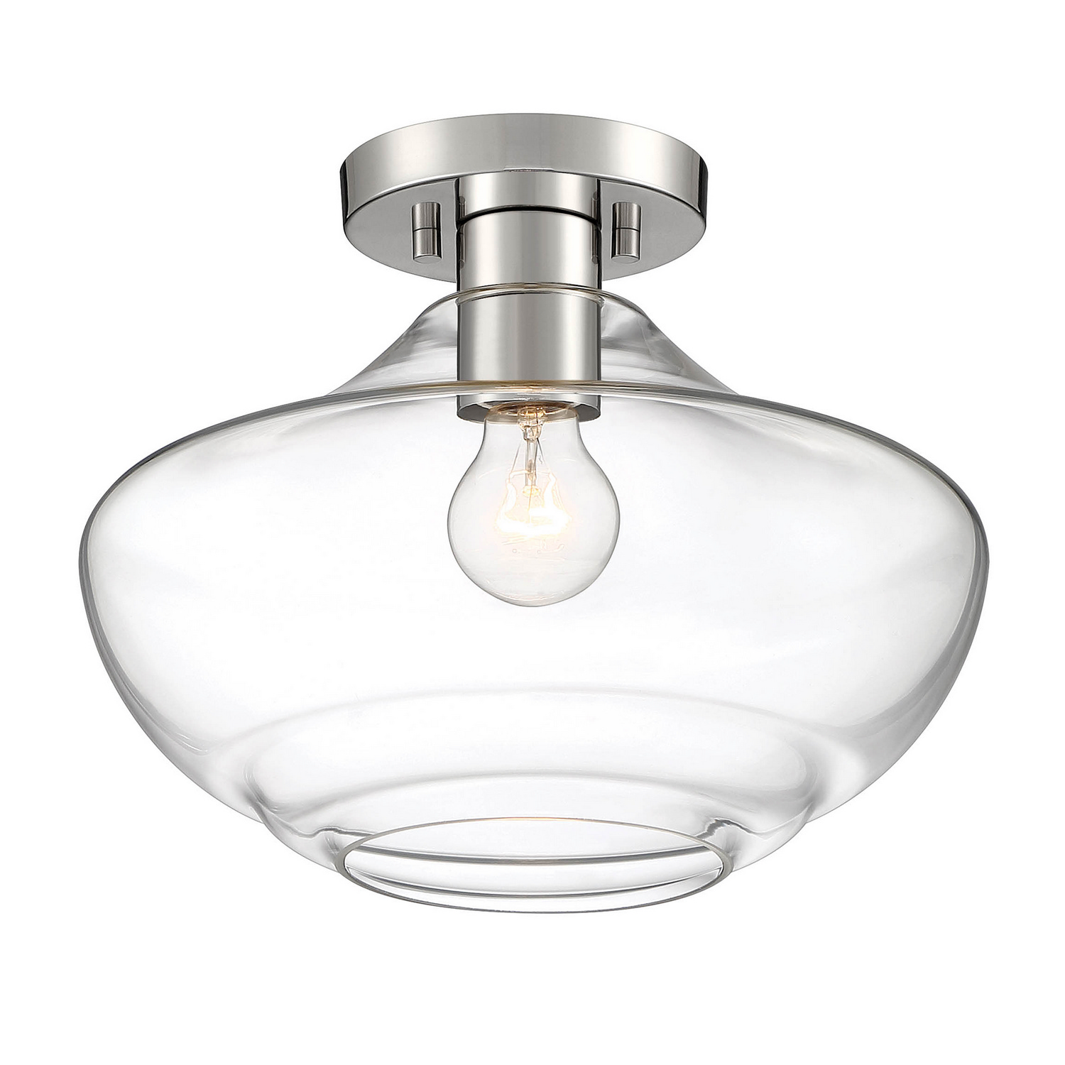 OUKANING 23 in. Tiffany Semi-Flush Mount Ceiling Light with