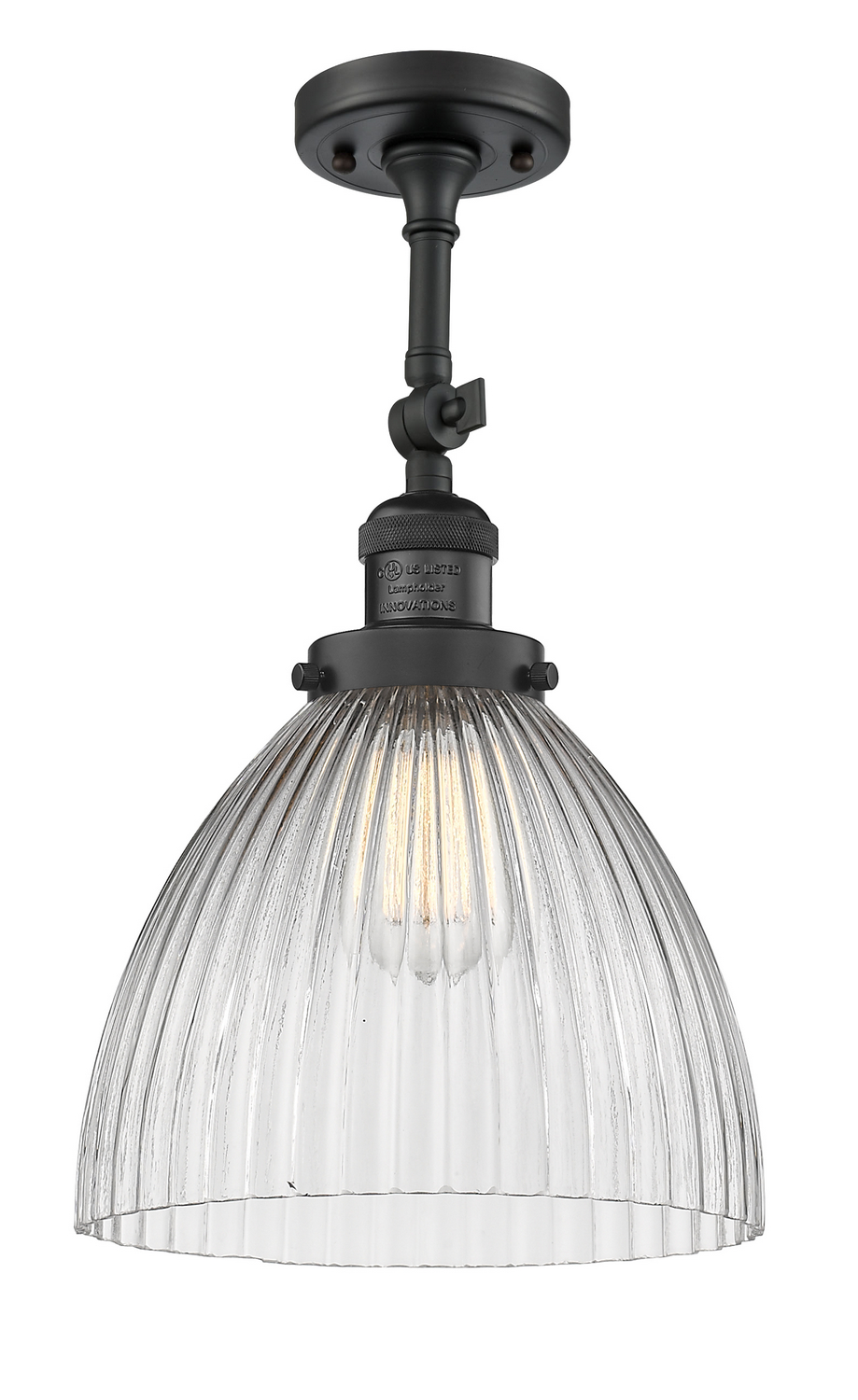 LED Semi-Flush Mount by Innovations - Franklin Restoration Collection, Matte Black Finish - 201F-BK-G222-LED