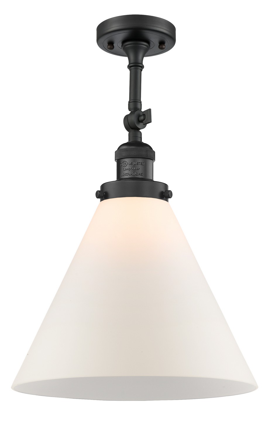 LED Semi-Flush Mount by Innovations - Franklin Restoration Collection, Matte Black Finish - 201F-BK-G41-L-LED