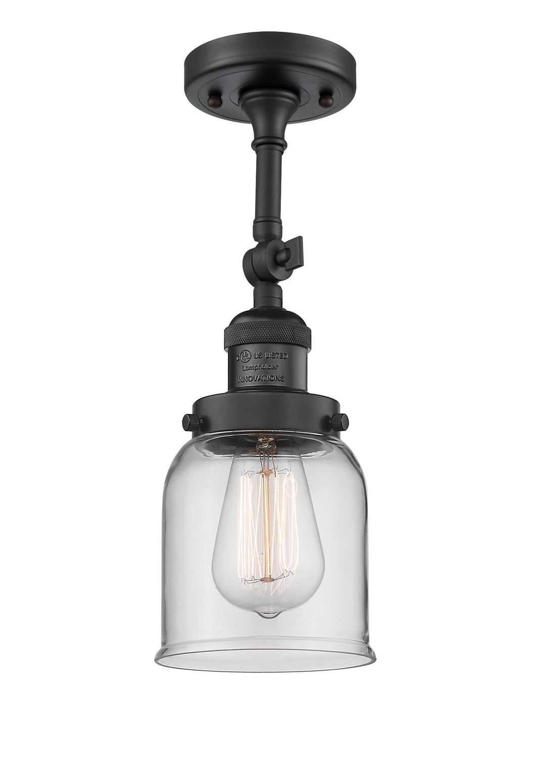 LED Semi-Flush Mount by Innovations - Franklin Restoration Collection, Matte Black Finish - 201F-BK-G52-LED