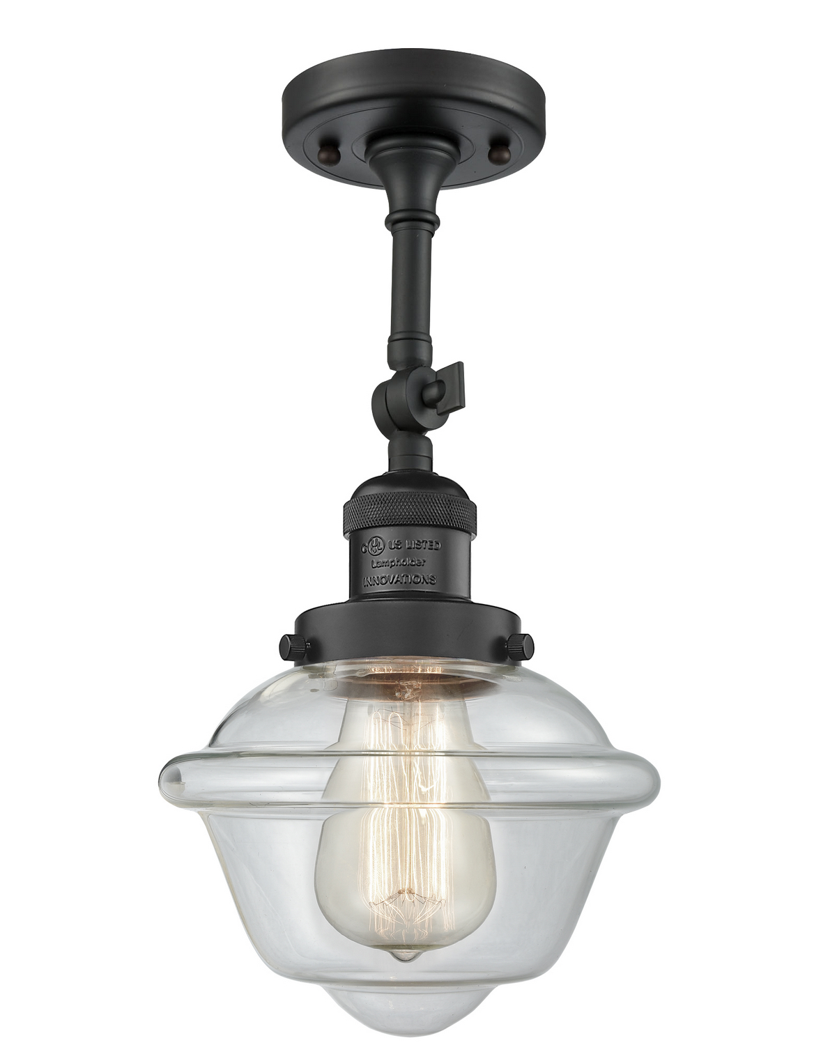 LED Semi-Flush Mount by Innovations - Franklin Restoration Collection, Matte Black Finish - 201F-BK-G532-LED