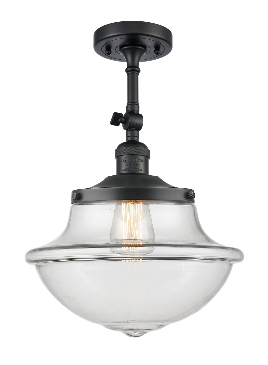 LED Semi-Flush Mount by Innovations - Franklin Restoration Collection, Matte Black Finish - 201F-BK-G542-LED