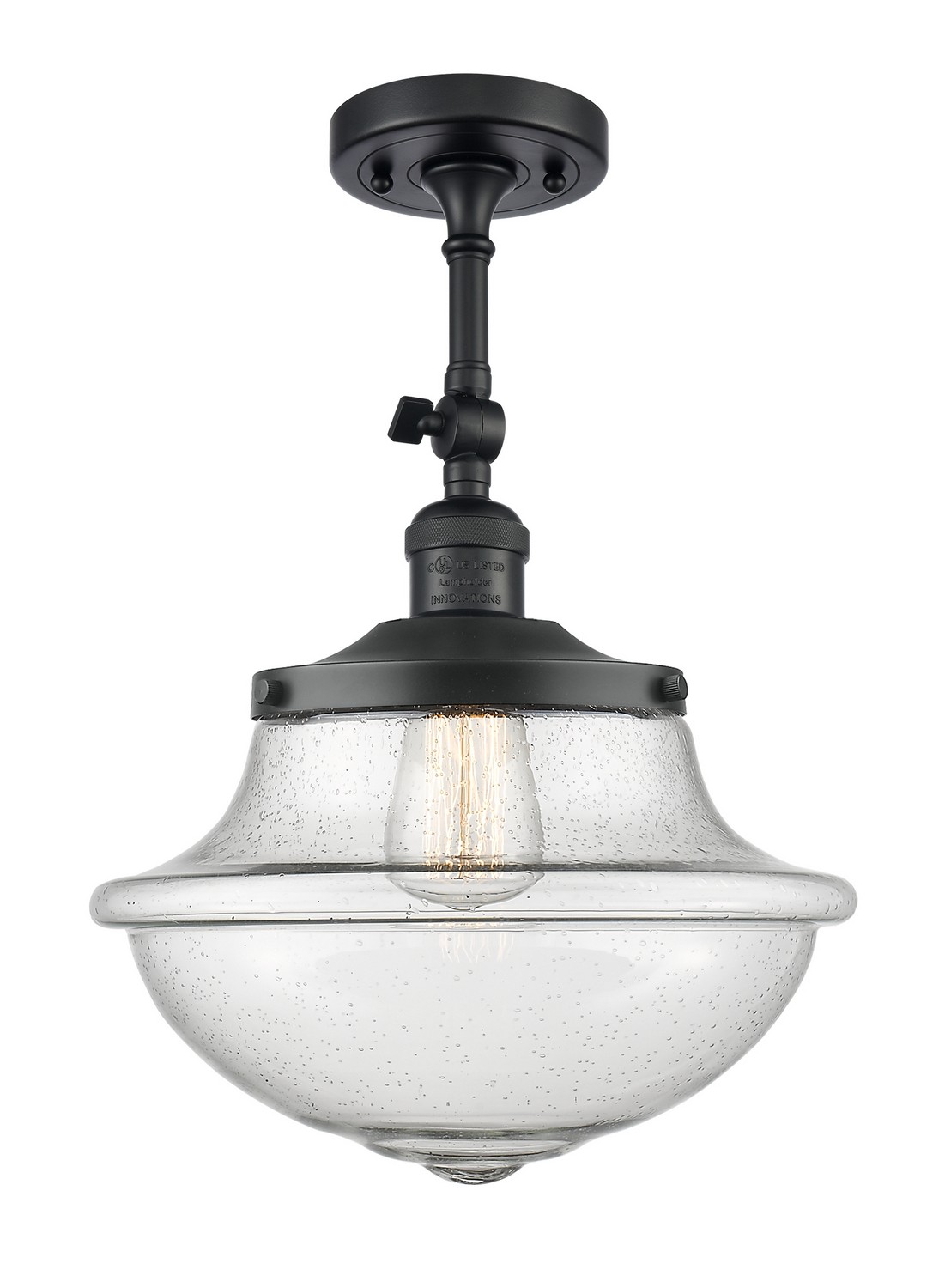 LED Semi-Flush Mount by Innovations - Franklin Restoration Collection, Matte Black Finish - 201F-BK-G544-LED