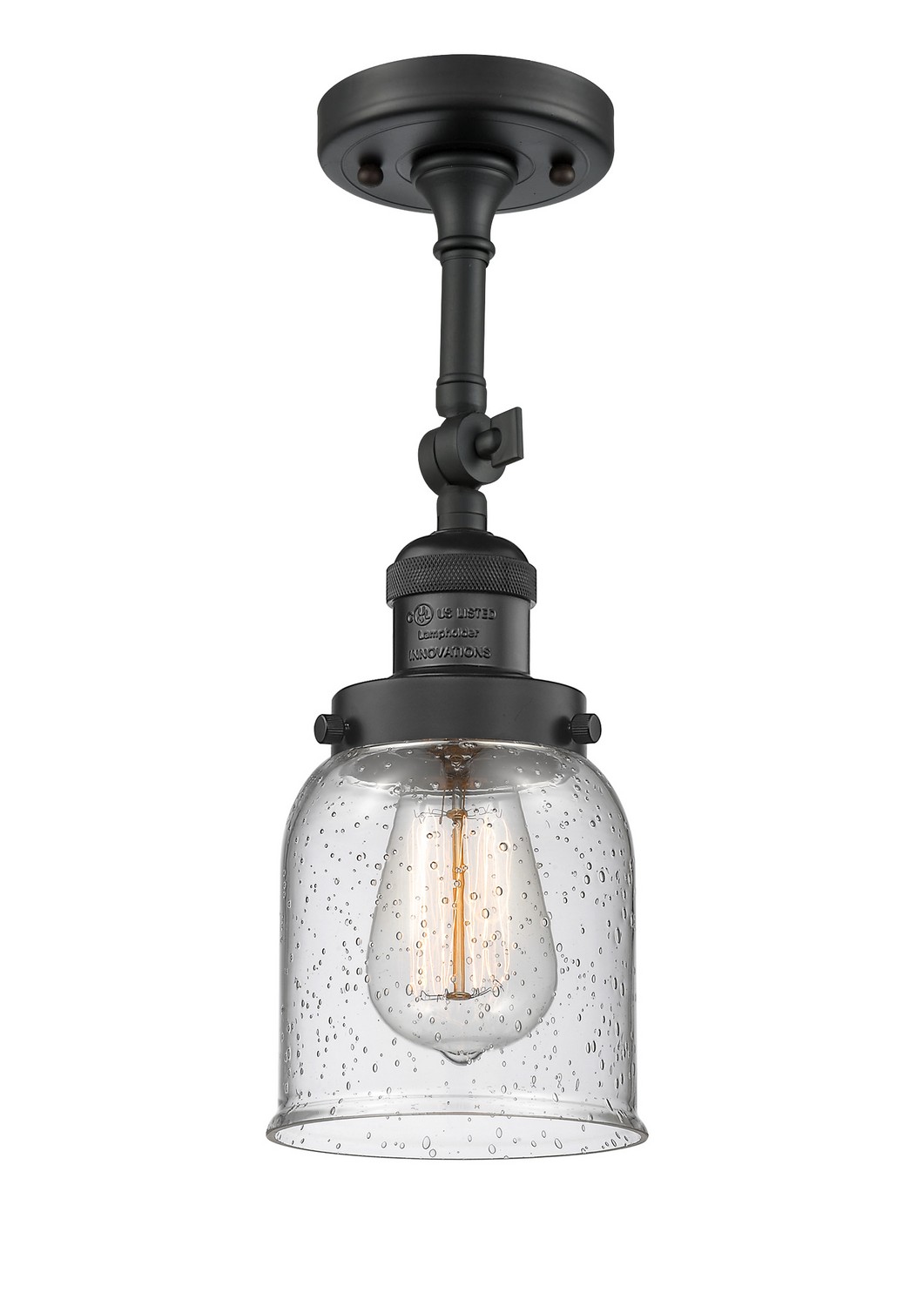 LED Semi-Flush Mount by Innovations - Franklin Restoration Collection, Matte Black Finish - 201F-BK-G54-LED