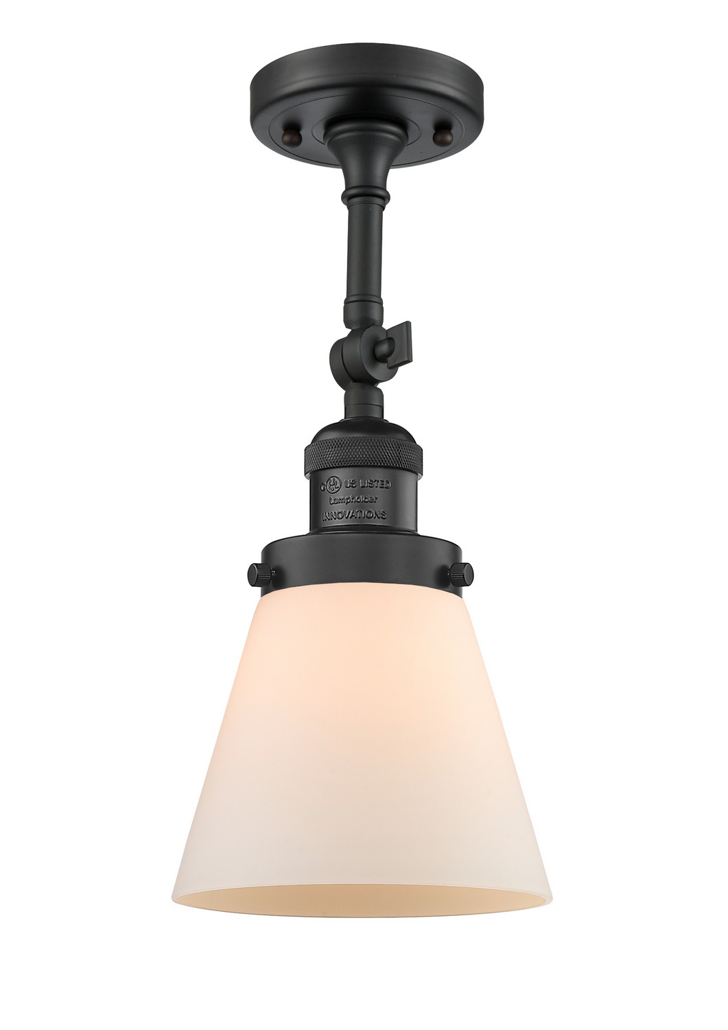 LED Semi-Flush Mount by Innovations - Franklin Restoration Collection, Matte Black Finish - 201F-BK-G61-LED