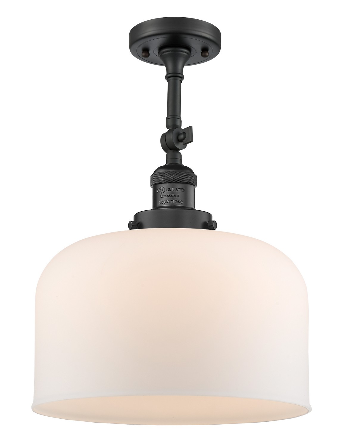 LED Semi-Flush Mount by Innovations - Franklin Restoration Collection, Matte Black Finish - 201F-BK-G71-L-LED